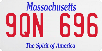 MA license plate 9QN696