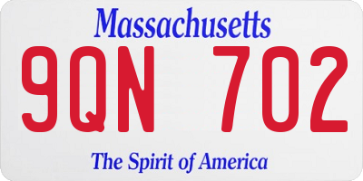 MA license plate 9QN702