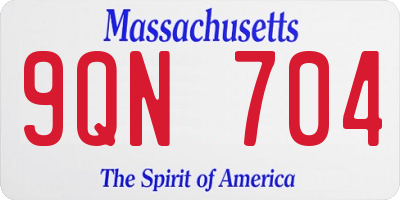 MA license plate 9QN704