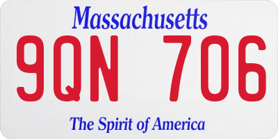 MA license plate 9QN706