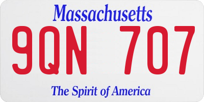 MA license plate 9QN707
