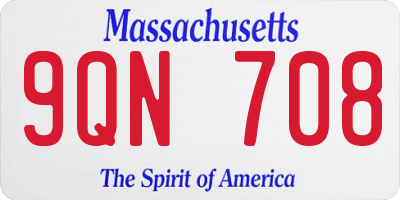 MA license plate 9QN708