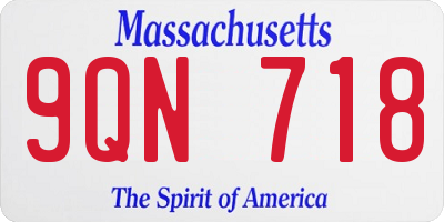 MA license plate 9QN718