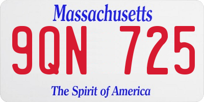MA license plate 9QN725