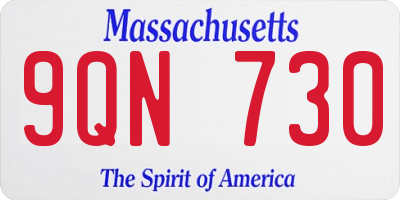 MA license plate 9QN730