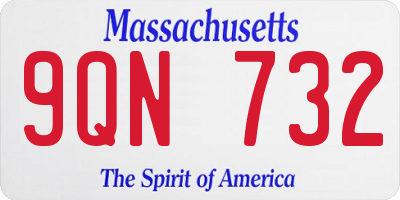 MA license plate 9QN732