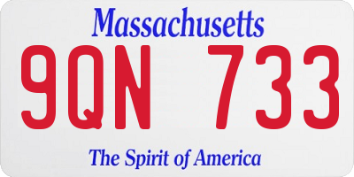 MA license plate 9QN733