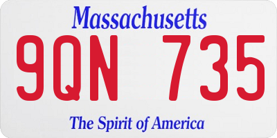 MA license plate 9QN735
