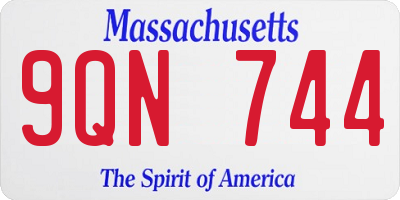 MA license plate 9QN744