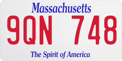 MA license plate 9QN748
