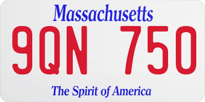 MA license plate 9QN750