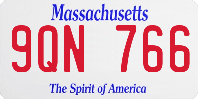 MA license plate 9QN766