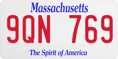 MA license plate 9QN769