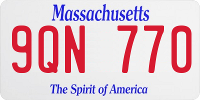MA license plate 9QN770