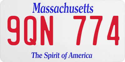 MA license plate 9QN774