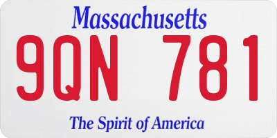 MA license plate 9QN781
