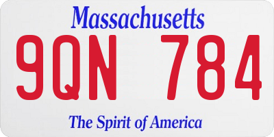MA license plate 9QN784