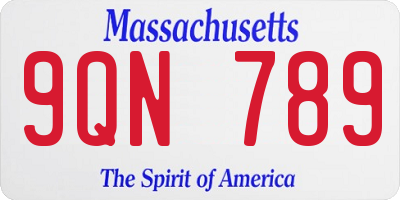 MA license plate 9QN789