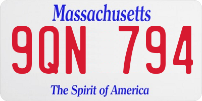 MA license plate 9QN794