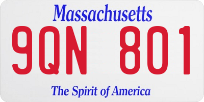 MA license plate 9QN801