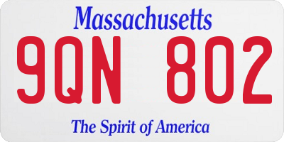 MA license plate 9QN802