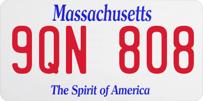 MA license plate 9QN808