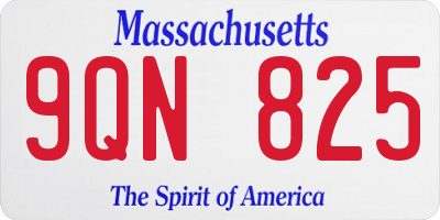 MA license plate 9QN825