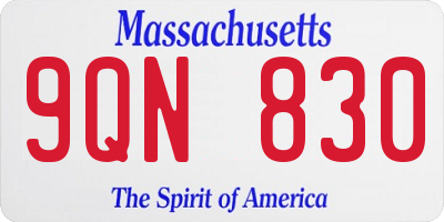 MA license plate 9QN830