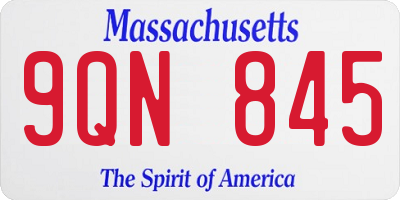 MA license plate 9QN845