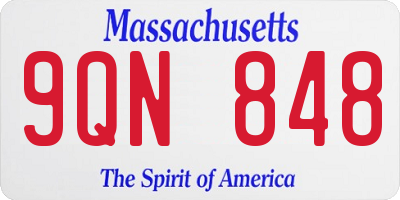 MA license plate 9QN848