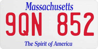 MA license plate 9QN852