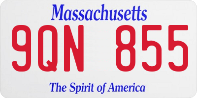 MA license plate 9QN855
