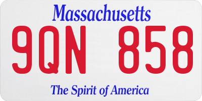 MA license plate 9QN858