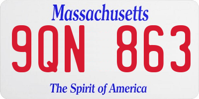 MA license plate 9QN863