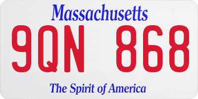 MA license plate 9QN868