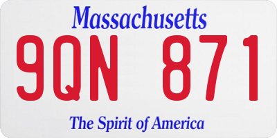 MA license plate 9QN871