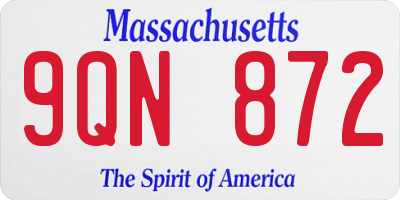 MA license plate 9QN872