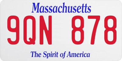 MA license plate 9QN878