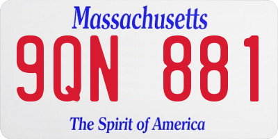 MA license plate 9QN881