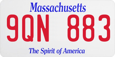 MA license plate 9QN883