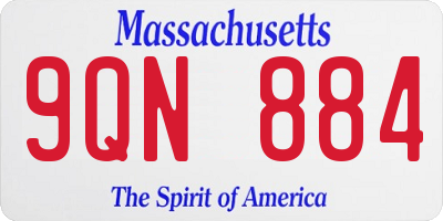 MA license plate 9QN884