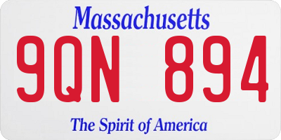 MA license plate 9QN894