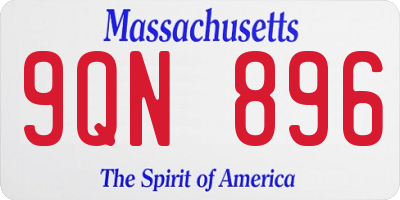 MA license plate 9QN896