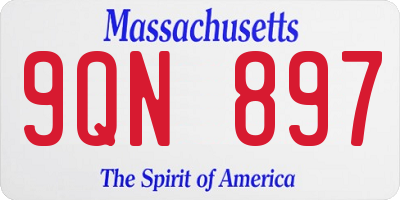 MA license plate 9QN897