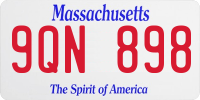 MA license plate 9QN898