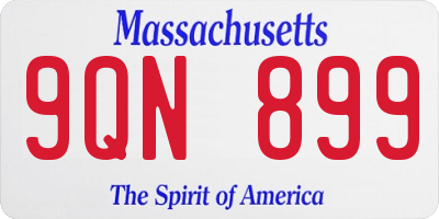 MA license plate 9QN899