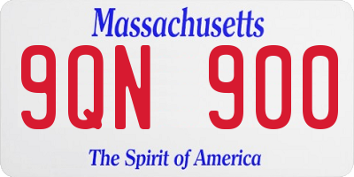 MA license plate 9QN900