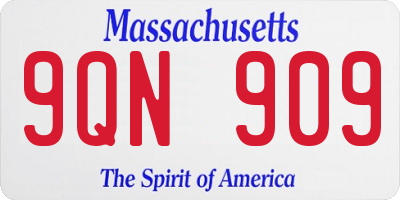 MA license plate 9QN909