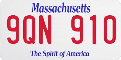 MA license plate 9QN910
