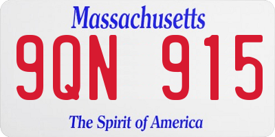MA license plate 9QN915